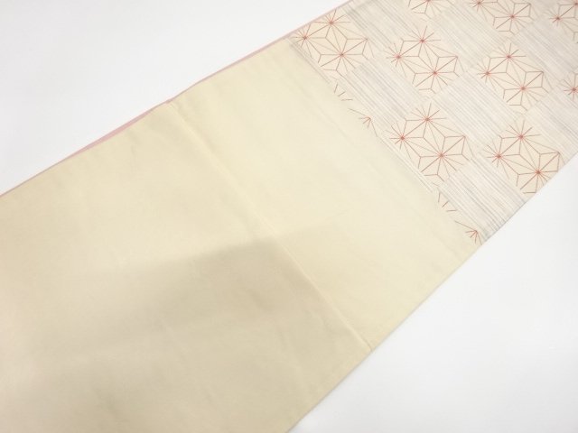  本場筑前博多　市松に麻の葉模様織り出し　袋帯